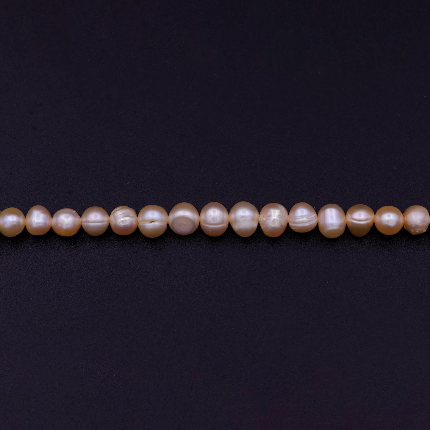 5.5-6.7mm aaa small nugget pearl beads, champagne pink freshwater pearl, loose pearl strand, seed pearl, natural luster pearl jewelry wa-583