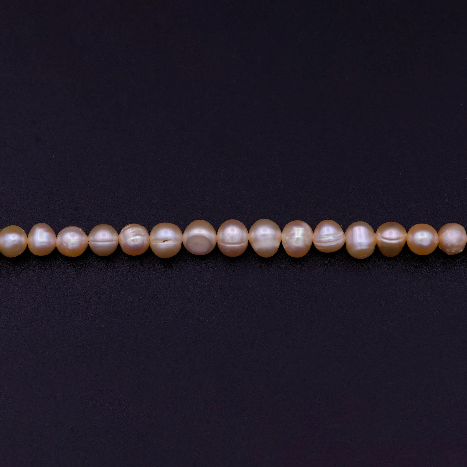 5.5-6.7mm aaa small nugget pearl beads, champagne pink freshwater pearl, loose pearl strand, seed pearl, natural luster pearl jewelry wa-583