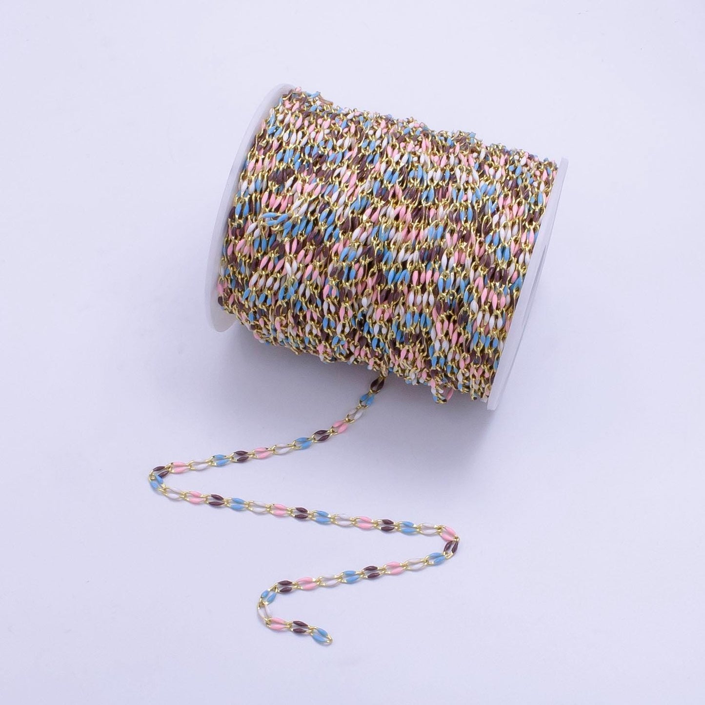 Fall season enamel chain for jewelry making supply permanent jewelry seasonal chain bracelet anklet necklace gold dainty unfinished chain