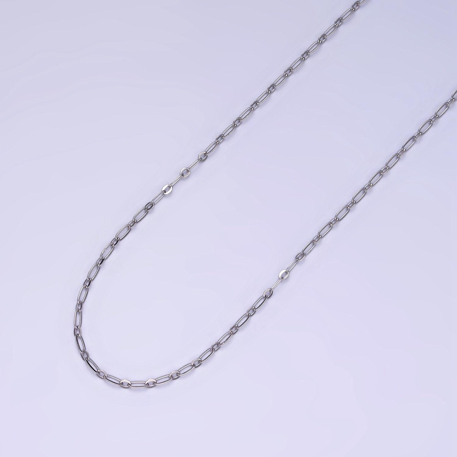 Dainty stainless steel 1.5mm cable oval round unfinished chain by yard | roll-1506
