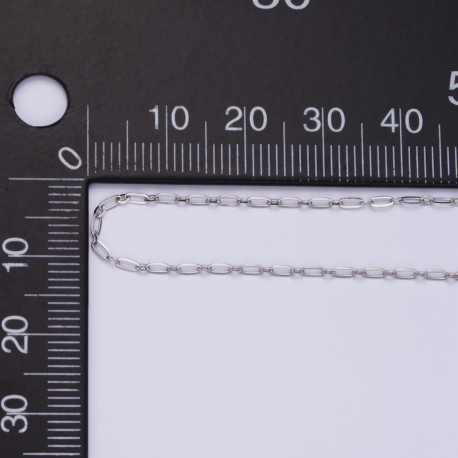 Dainty stainless steel 1.5mm cable oval round unfinished chain by yard | roll-1506