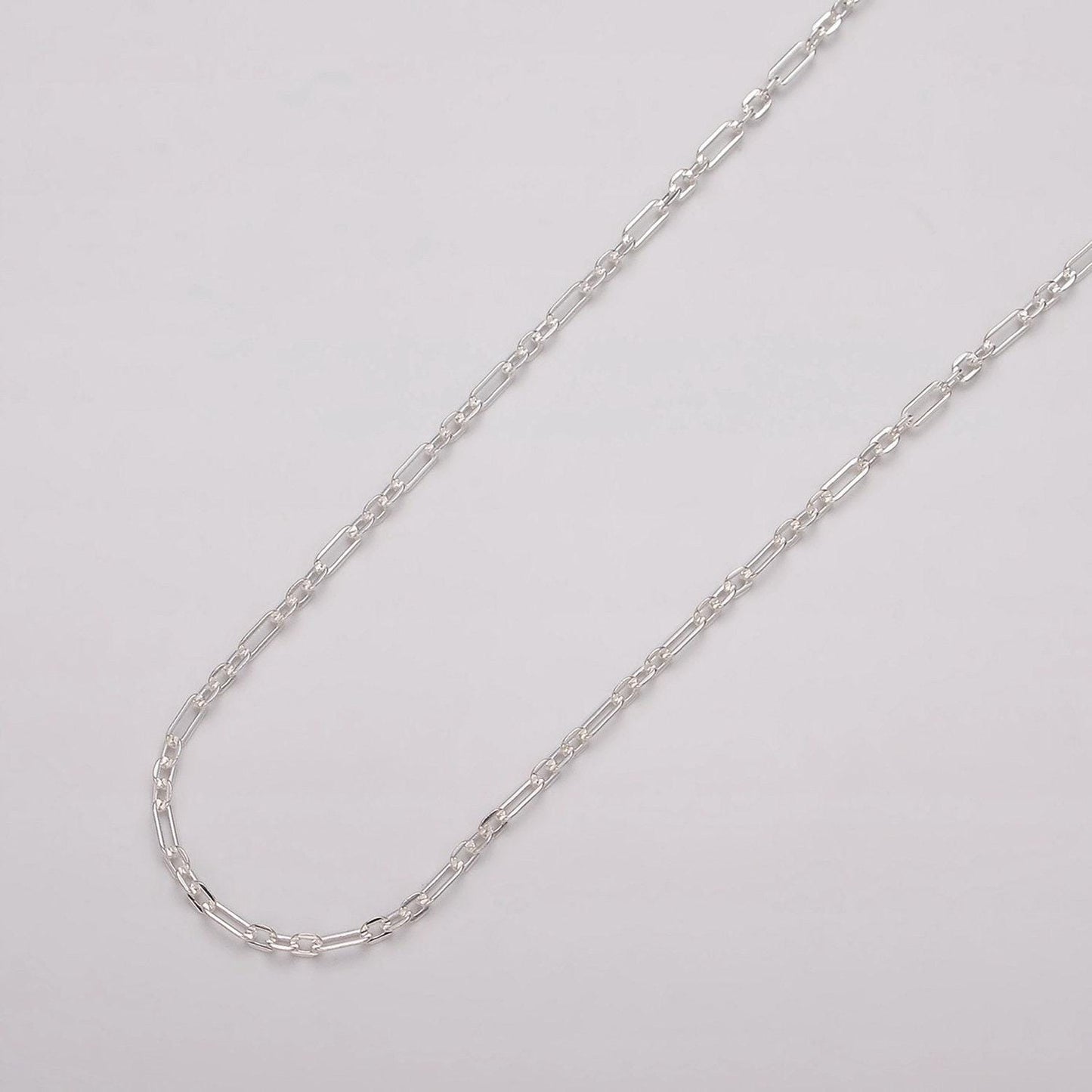 925 sterling silver chain by the yard- 1.5mm figaro chain - thin delicate silver chain wholesale chain for permanent jewelry roll-1482
