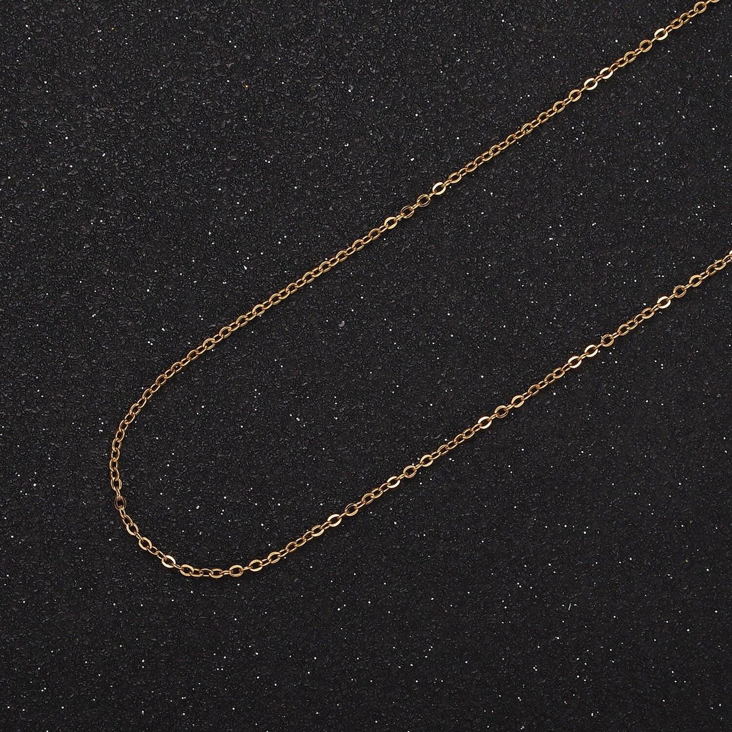Stainless steel 1.1mm dainty cable rolo unfinished chain by yard in gold, 1469
