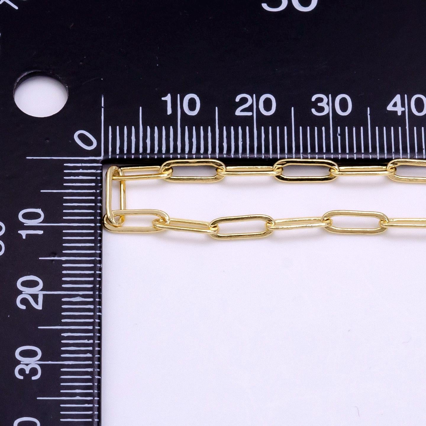 14k gold filled 3mm minimalist paperclip unfinished chain for jewelry making | roll-1454