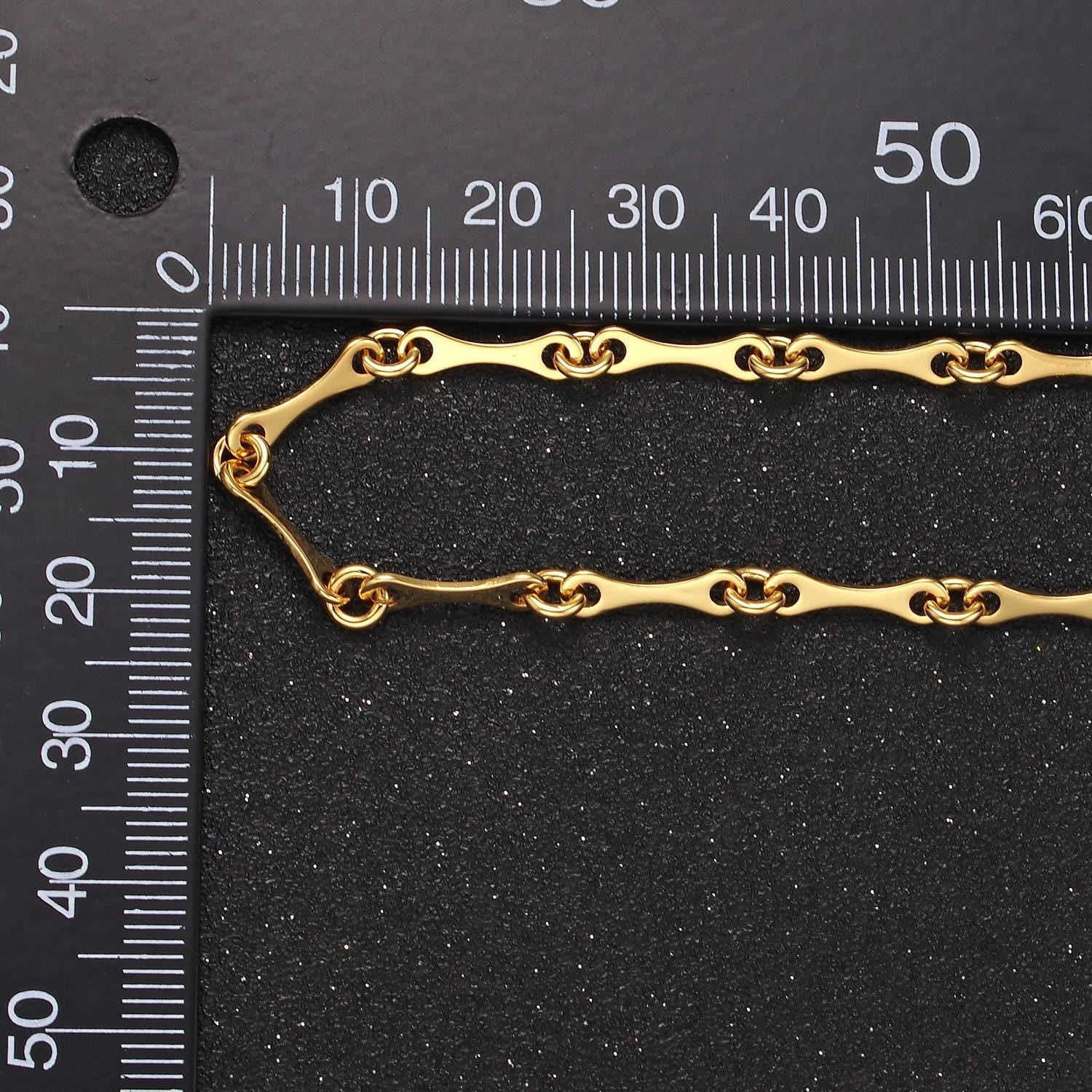 Unique gold curved designed link unfinished chain for jewelry making seasonal chain | roll-1436