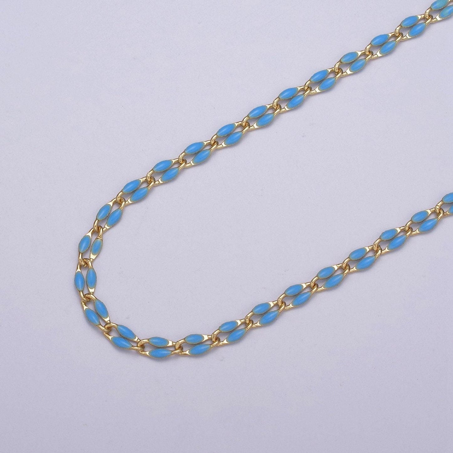 Dainty multi color enamel rolo cable paperclip chain by yard, link cable thick elongate chain, wholesale bulk roll chain jewelry 598-603