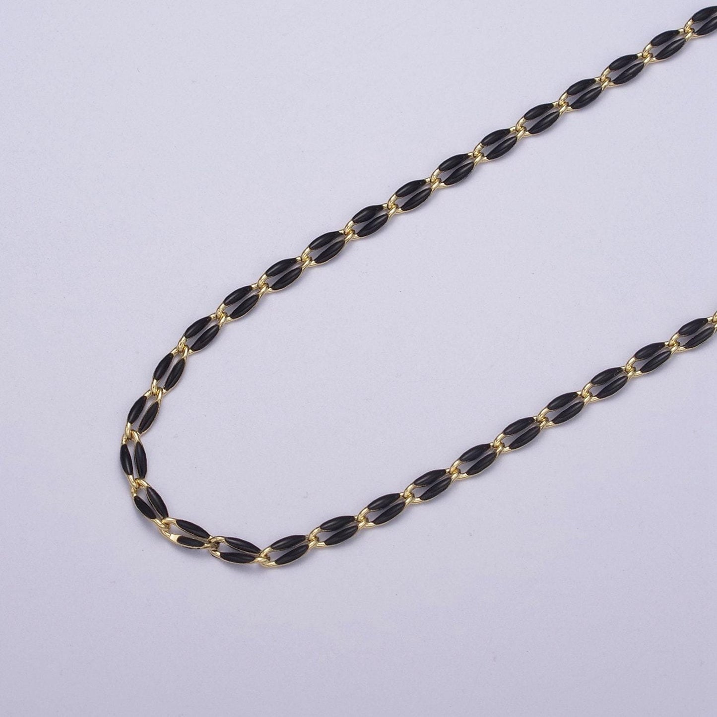 Dainty multi color enamel rolo cable paperclip chain by yard, link cable thick elongate chain, wholesale bulk roll chain jewelry 604-608