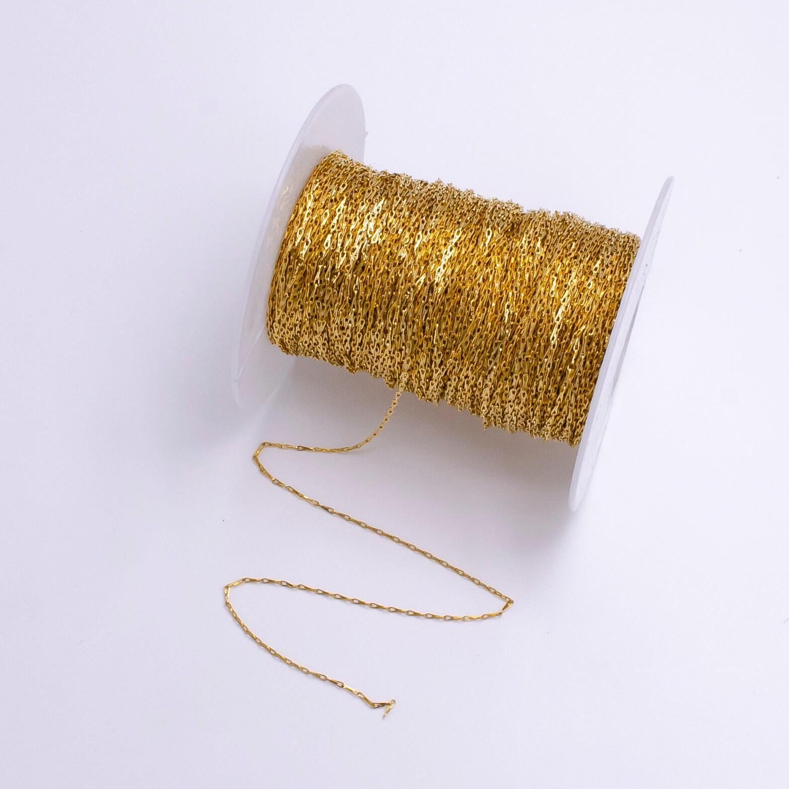 24k gold filled 1mm dainty unique figure eight unfinished chain for jewelry making | roll-1381