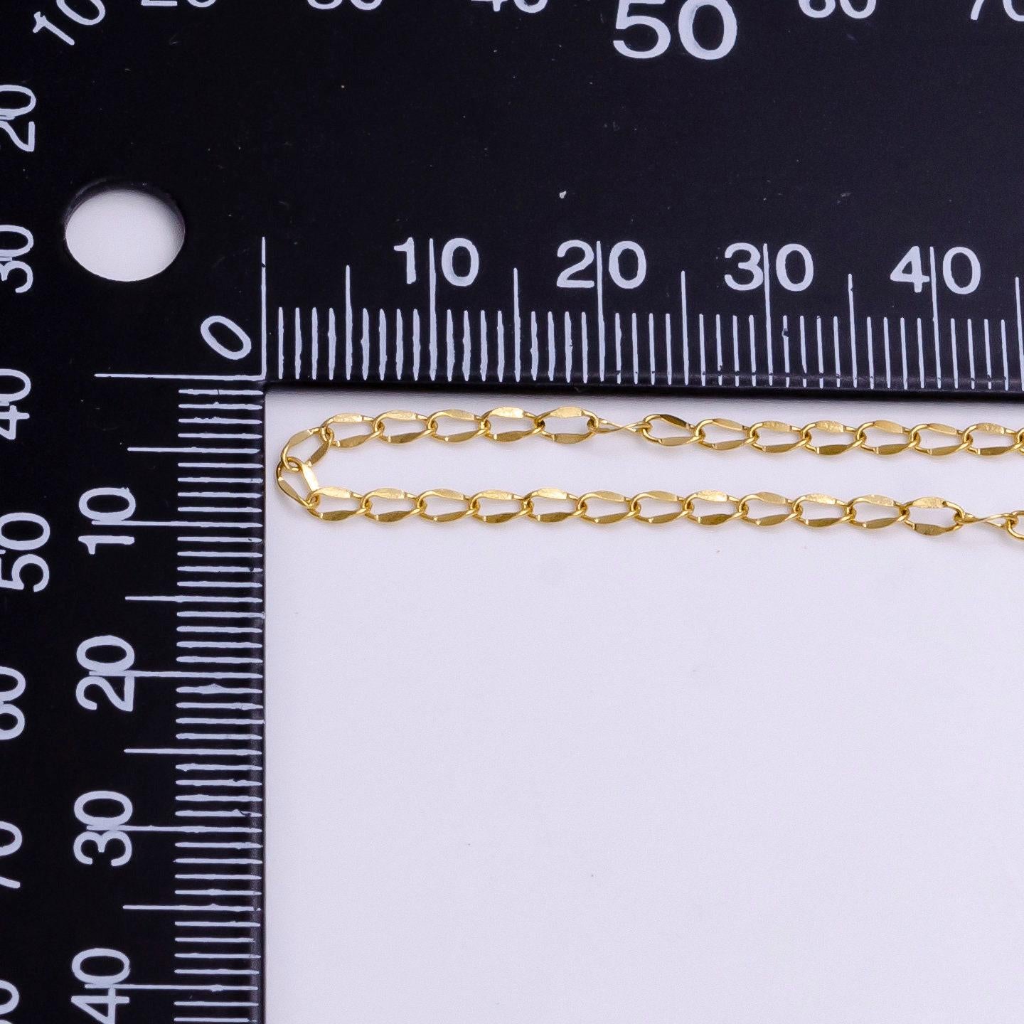 24k gold filled 2.2mm double edged figure 8 designed unfinished chain for jewelry making | roll-1379