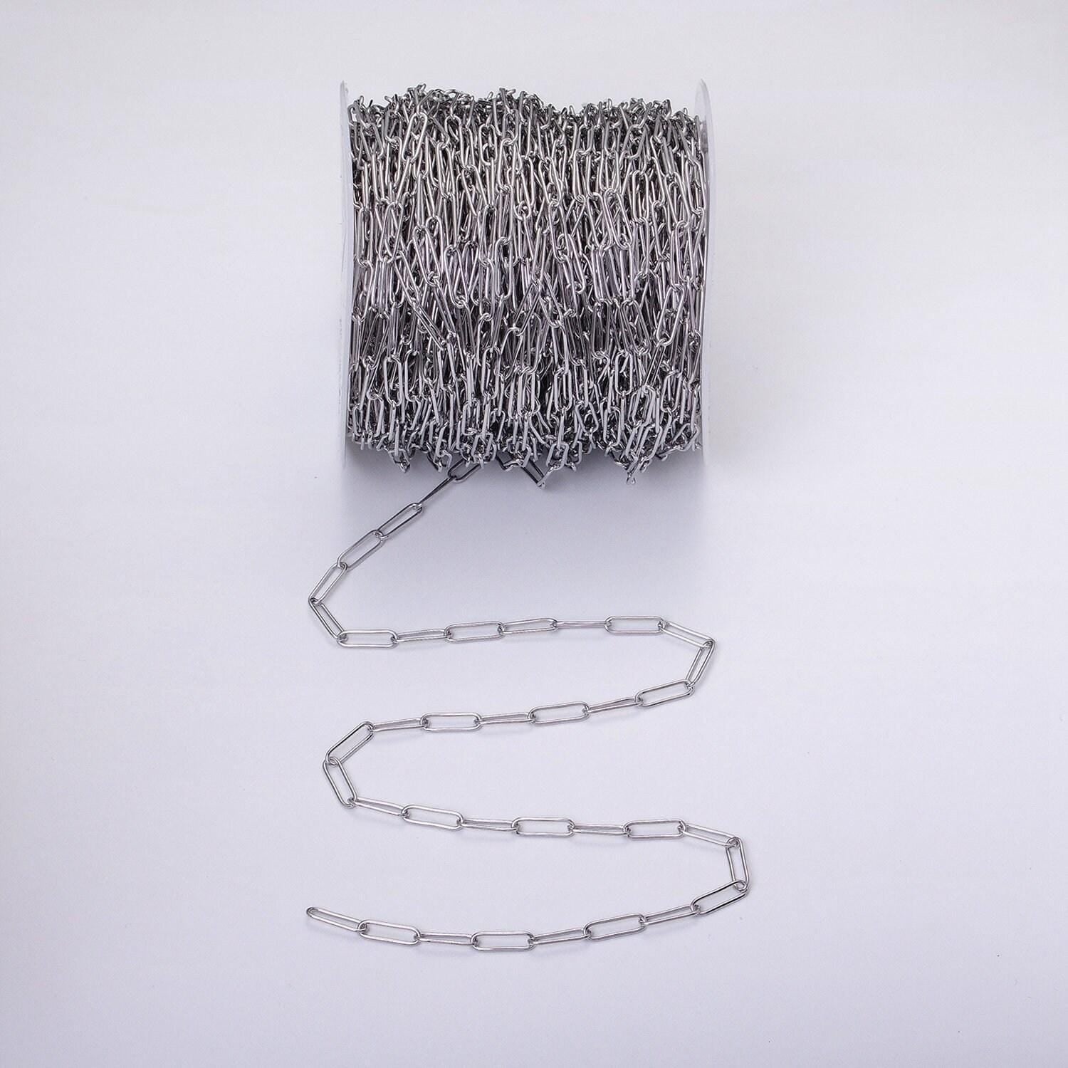 16k gold filled 15mm x 4.5mm paperclip unfinished jewelry making chain in gold & silver | roll-1373 roll-1374