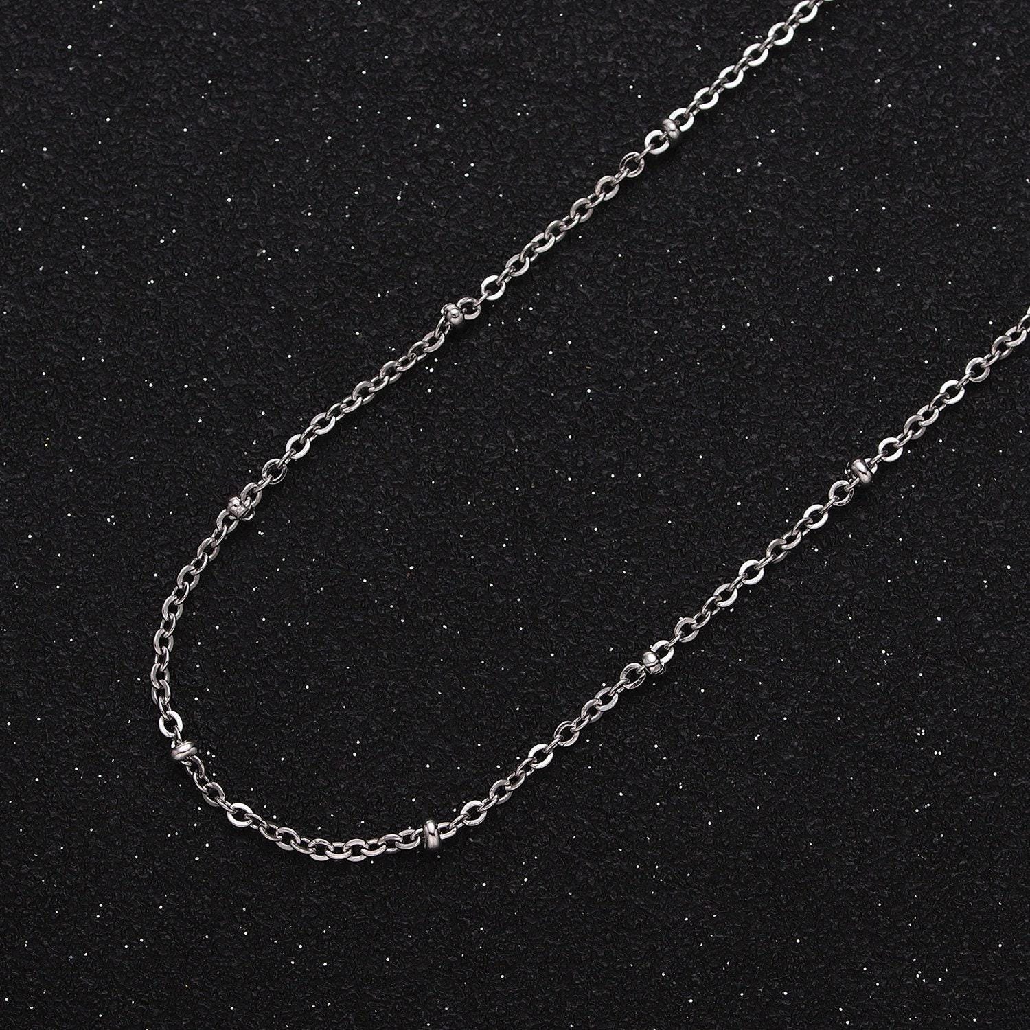 Fine silver satellite chain 1.6mm unfinished chain by yard unique beads cable chain | roll-1328