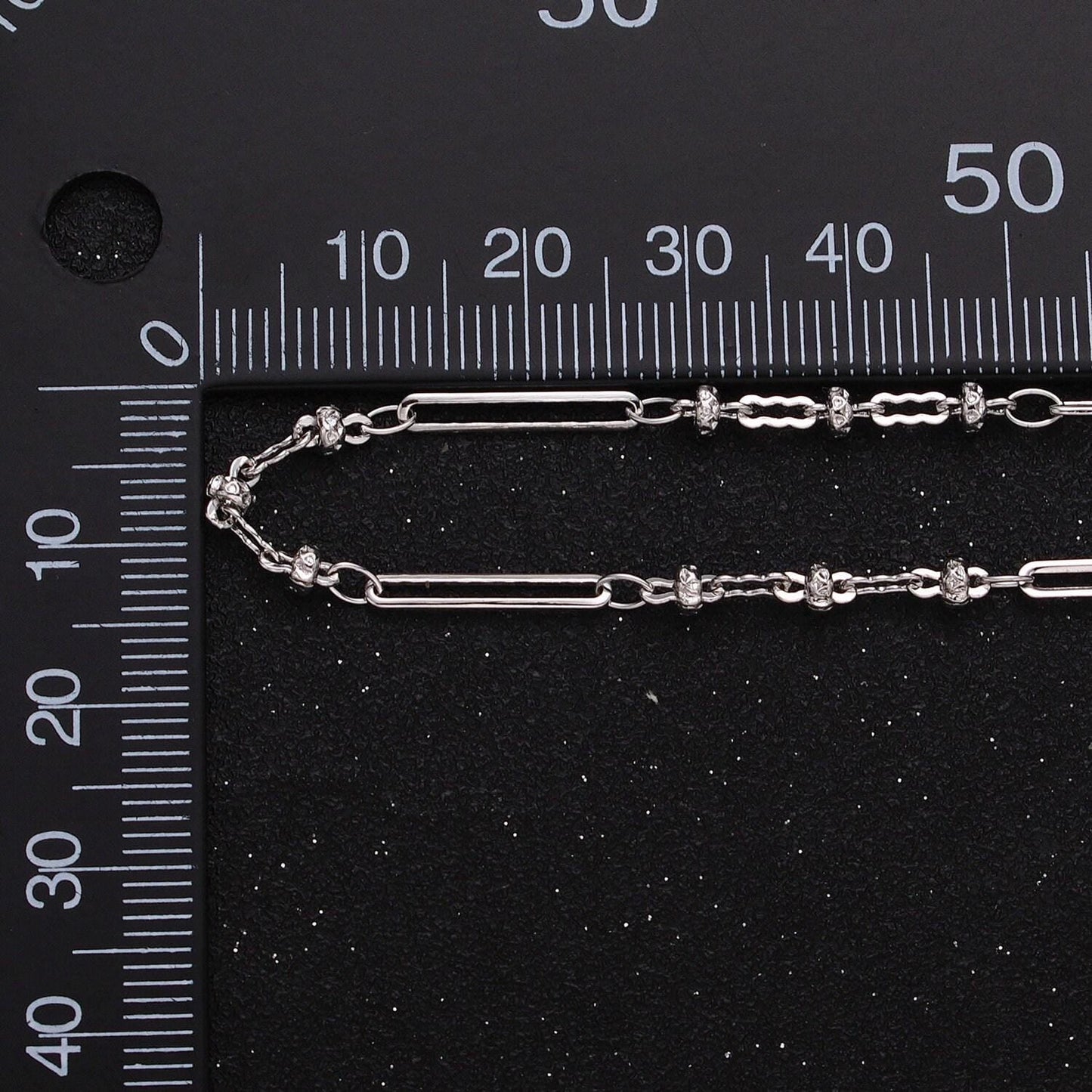 Fine chain 16k gold filled 2.5mm designed triple satellite rondel paperclip link unfinished chain in gold & silver | roll-1331 roll-1332