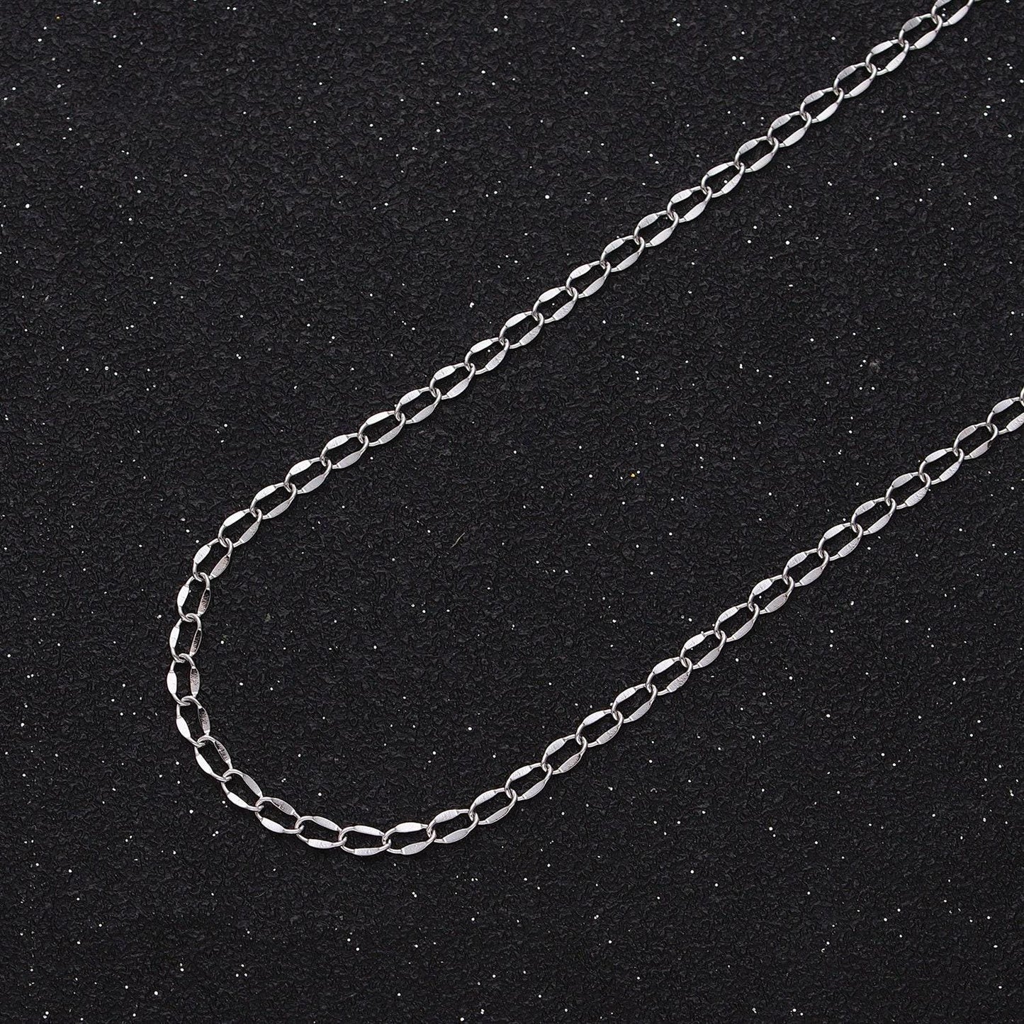 Dainty silver cable chain 2.1mm unfinished chain by yard unique cable link chain | roll-1326