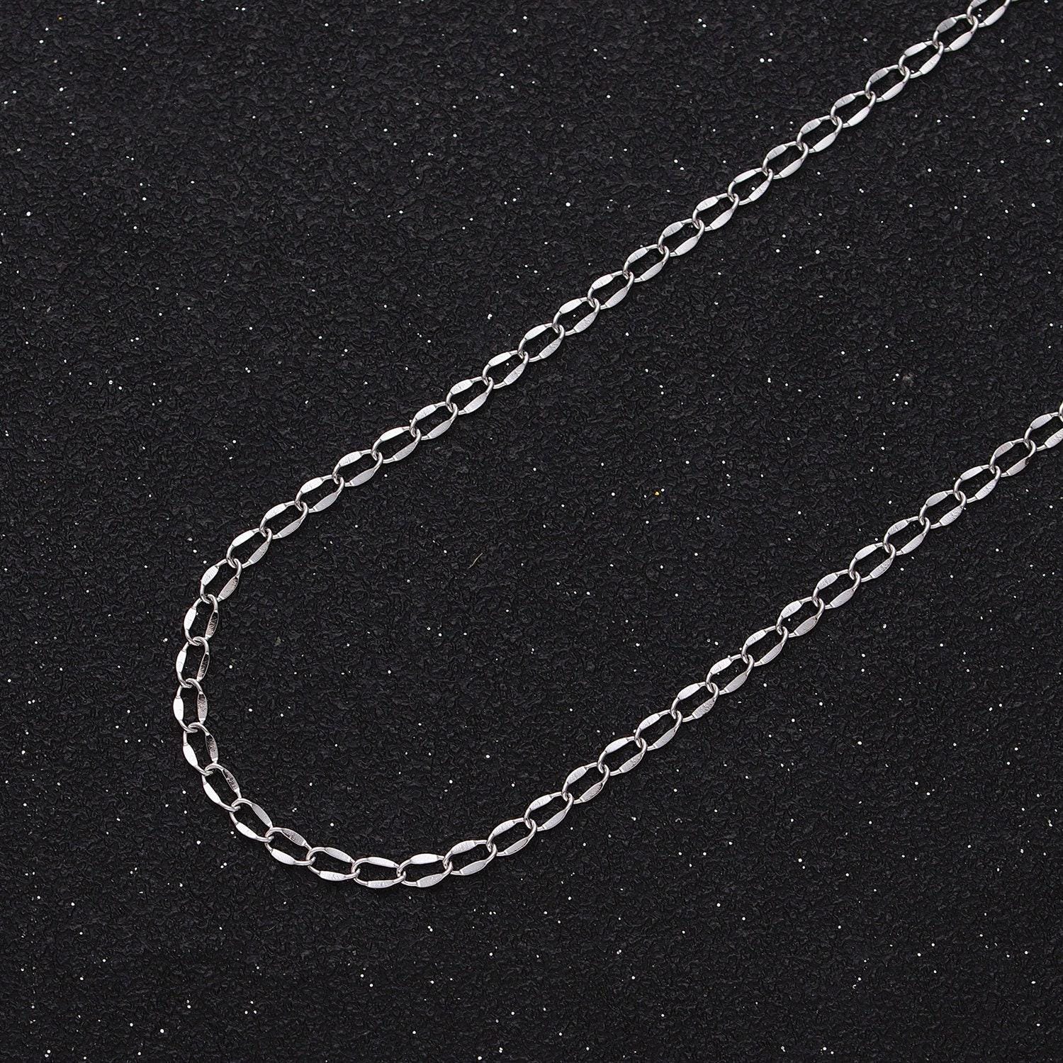 Dainty silver cable chain 2.1mm unfinished chain by yard unique cable link chain | roll-1326