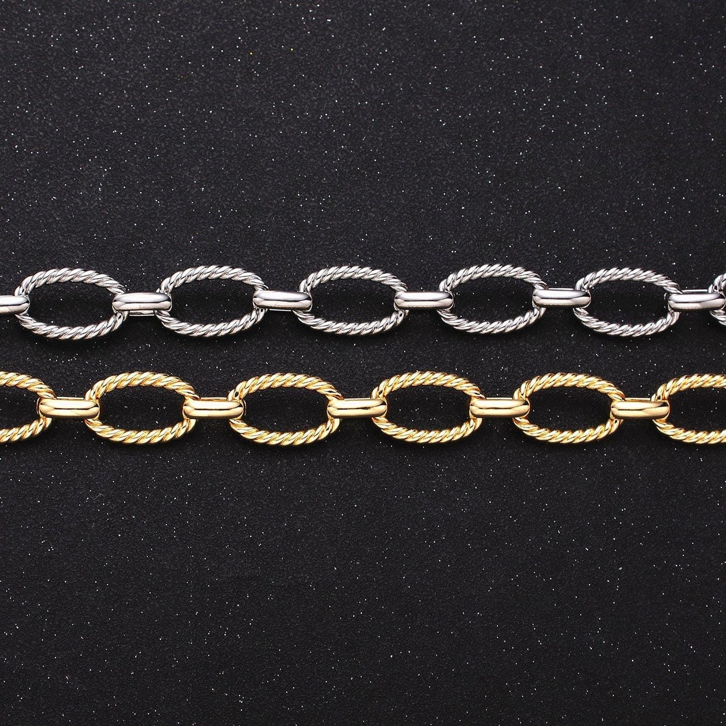 16k gold filled chain by yard rope oval cable chain unfinished chain wholesale chunky chain large oval link chain roll-1319 1320