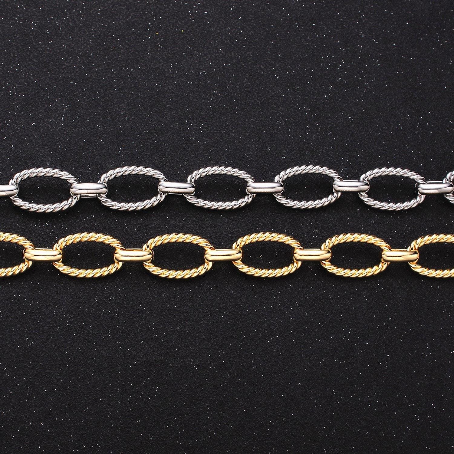 16k gold filled chain by yard rope oval cable chain unfinished chain wholesale chunky chain large oval link chain roll-1319 1320