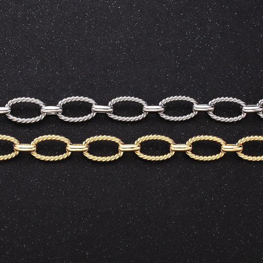 16k gold filled chain by yard rope oval cable chain unfinished chain wholesale chunky chain large oval link chain roll-1319 1320