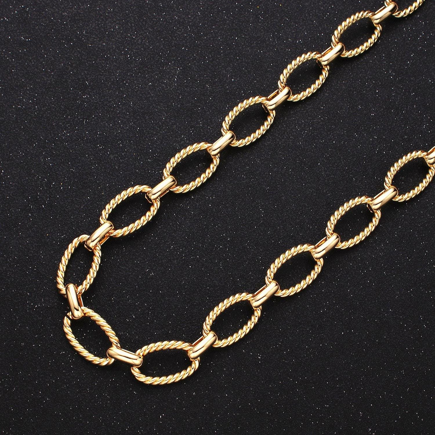 16k gold filled chain by yard rope oval cable chain unfinished chain wholesale chunky chain large oval link chain roll-1319 1320