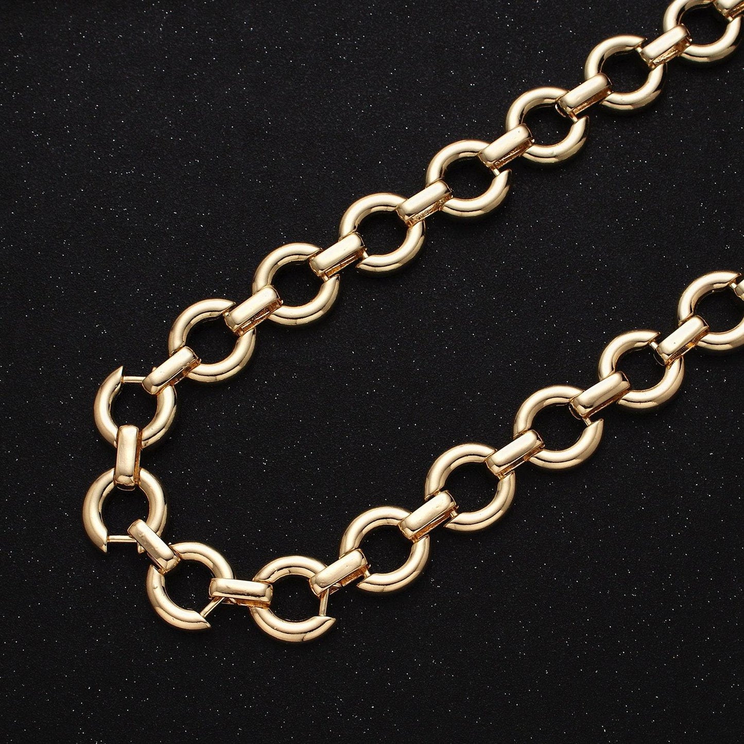 Chunky 16k gold filled round cable chain chain, silver unique chain by yard for jewelry making supply | roll-1317 1318