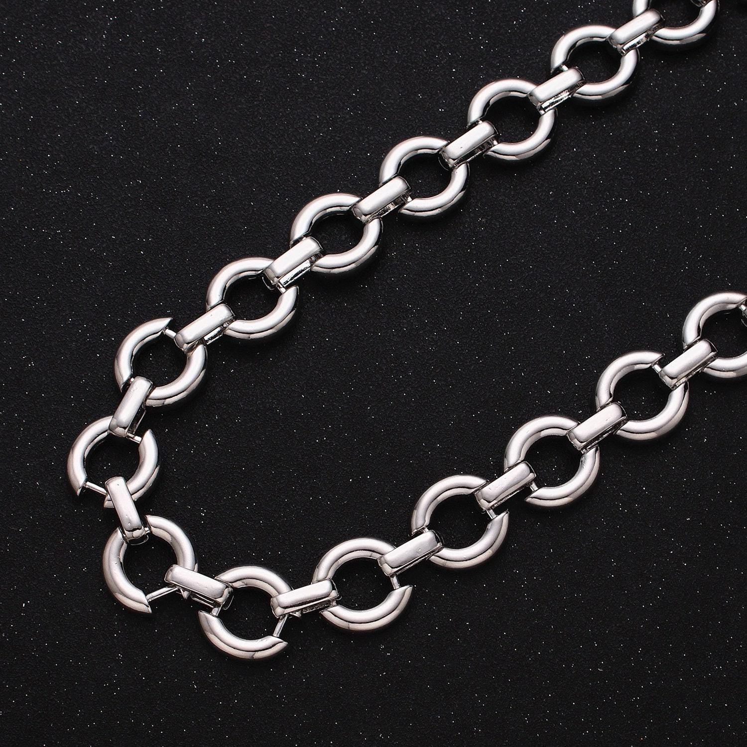 Chunky 16k gold filled round cable chain chain, silver unique chain by yard for jewelry making supply | roll-1317 1318
