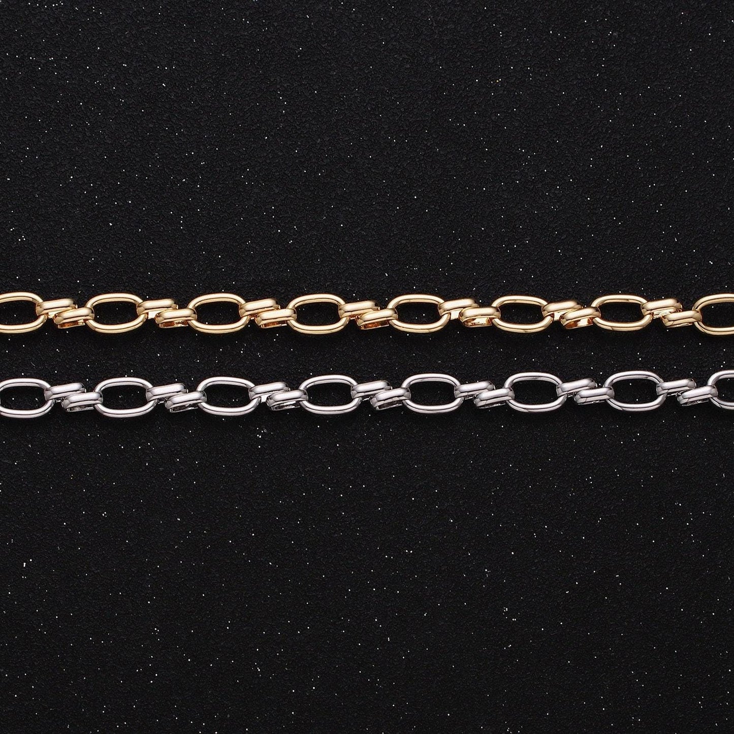 16k gold filled oval link chain chunky unfinished chain by yard for handmade supply 6.1mm | roll-1313 1314