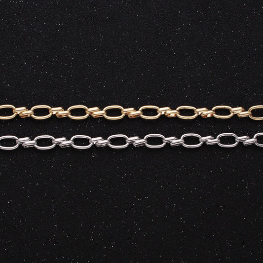 16k gold filled oval link chain chunky unfinished chain by yard for handmade supply 6.1mm | roll-1313 1314