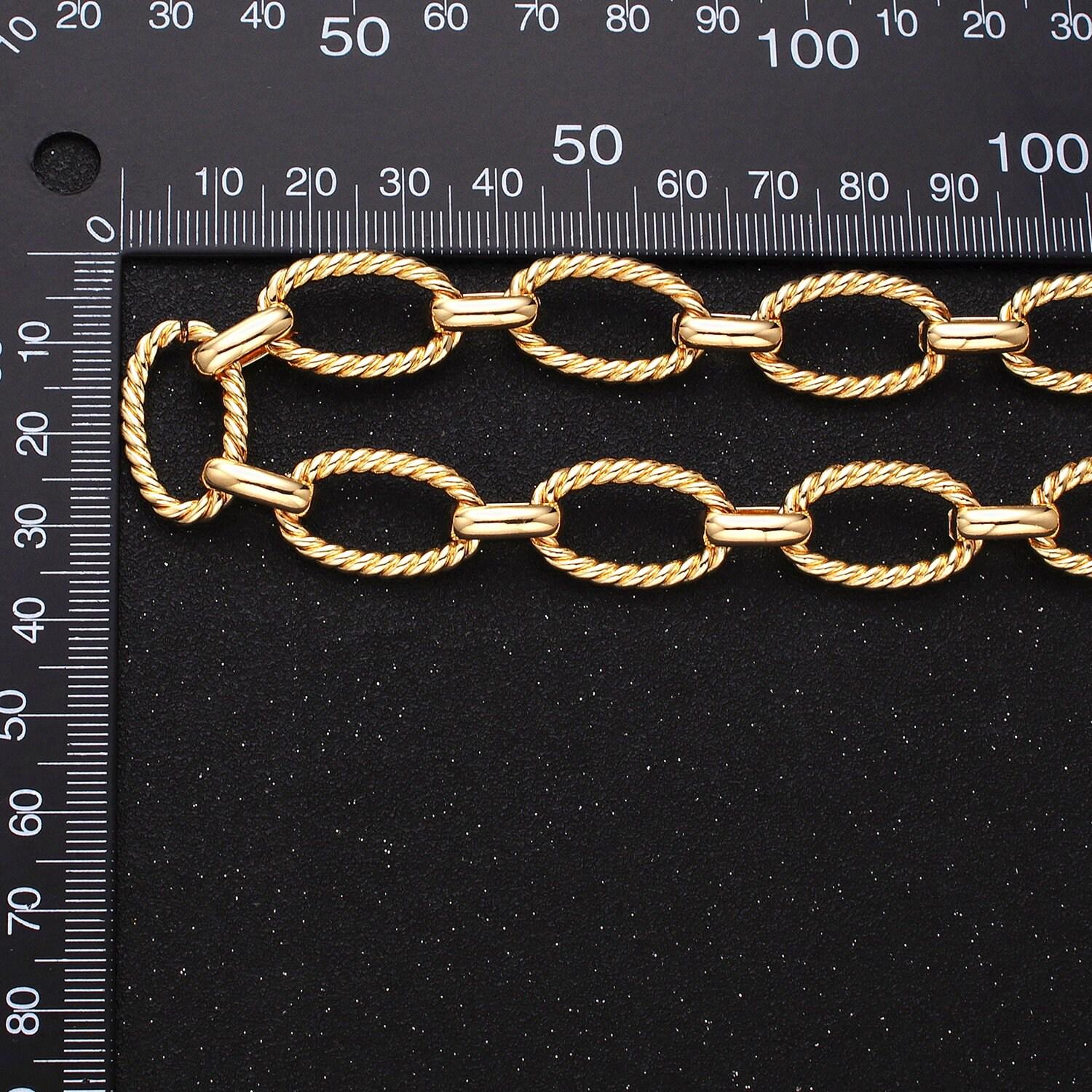 16k gold filled chain by yard rope oval cable chain unfinished chain wholesale chunky chain large oval link chain roll-1319 1320