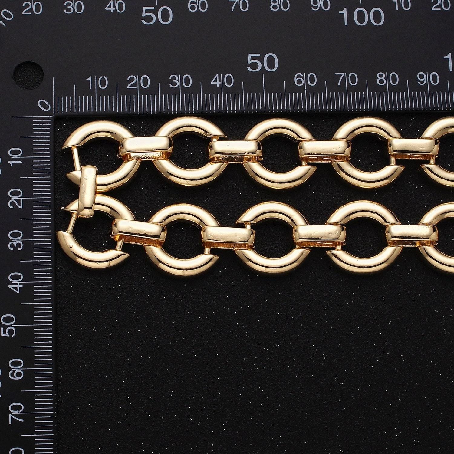 Chunky 16k gold filled round cable chain chain, silver unique chain by yard for jewelry making supply | roll-1317 1318