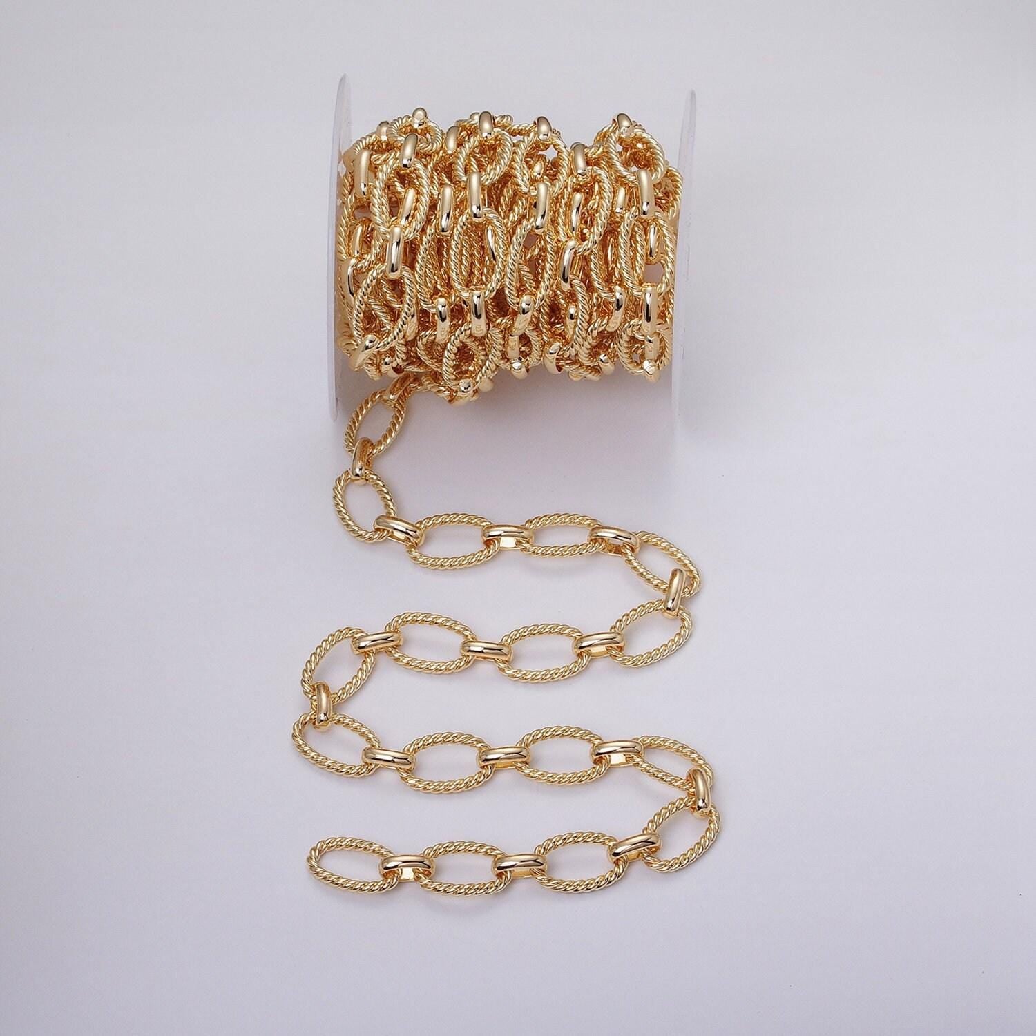16k gold filled chain by yard rope oval cable chain unfinished chain wholesale chunky chain large oval link chain roll-1319 1320