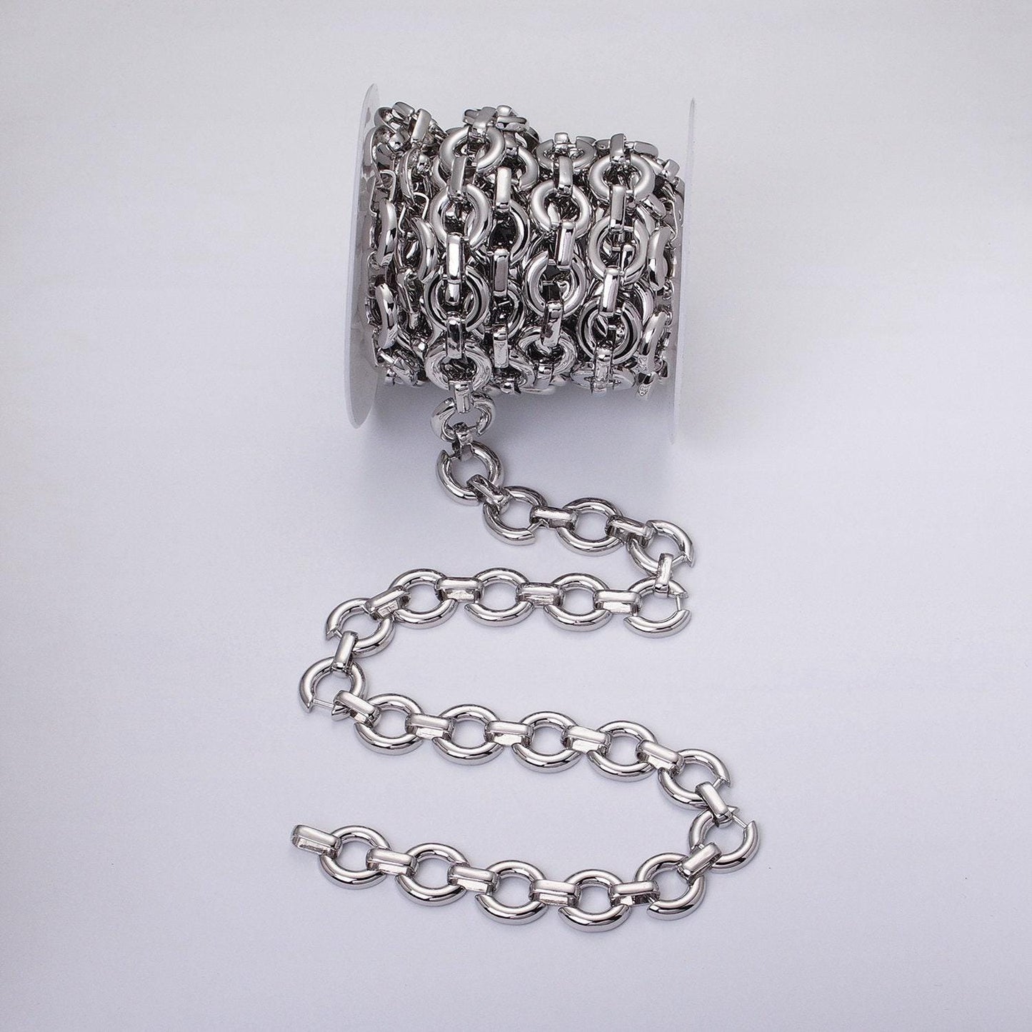 Chunky 16k gold filled round cable chain chain, silver unique chain by yard for jewelry making supply | roll-1317 1318