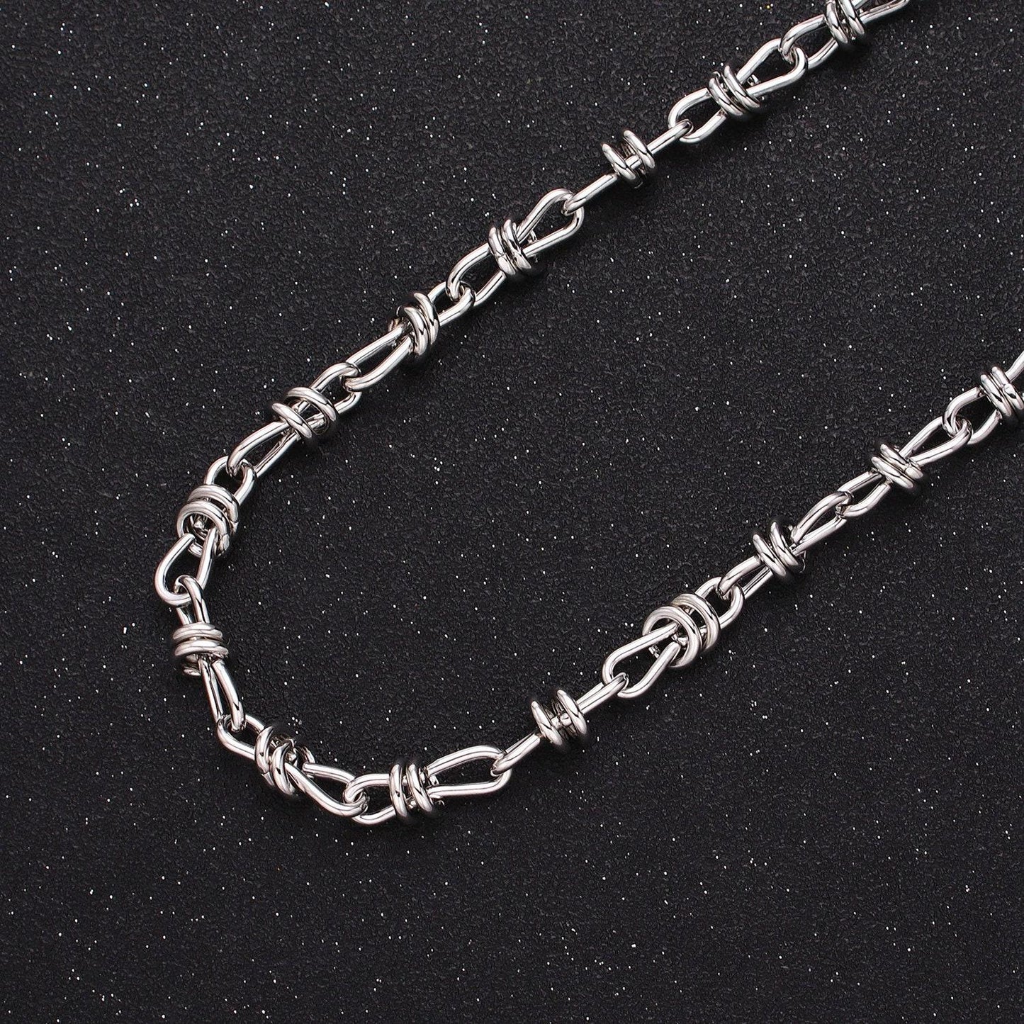 Unique knot cable chain link bold 24k gold filled 6.8mm unique cable chain link unfinished yard chain in gold & silver | roll-1309 roll-1310