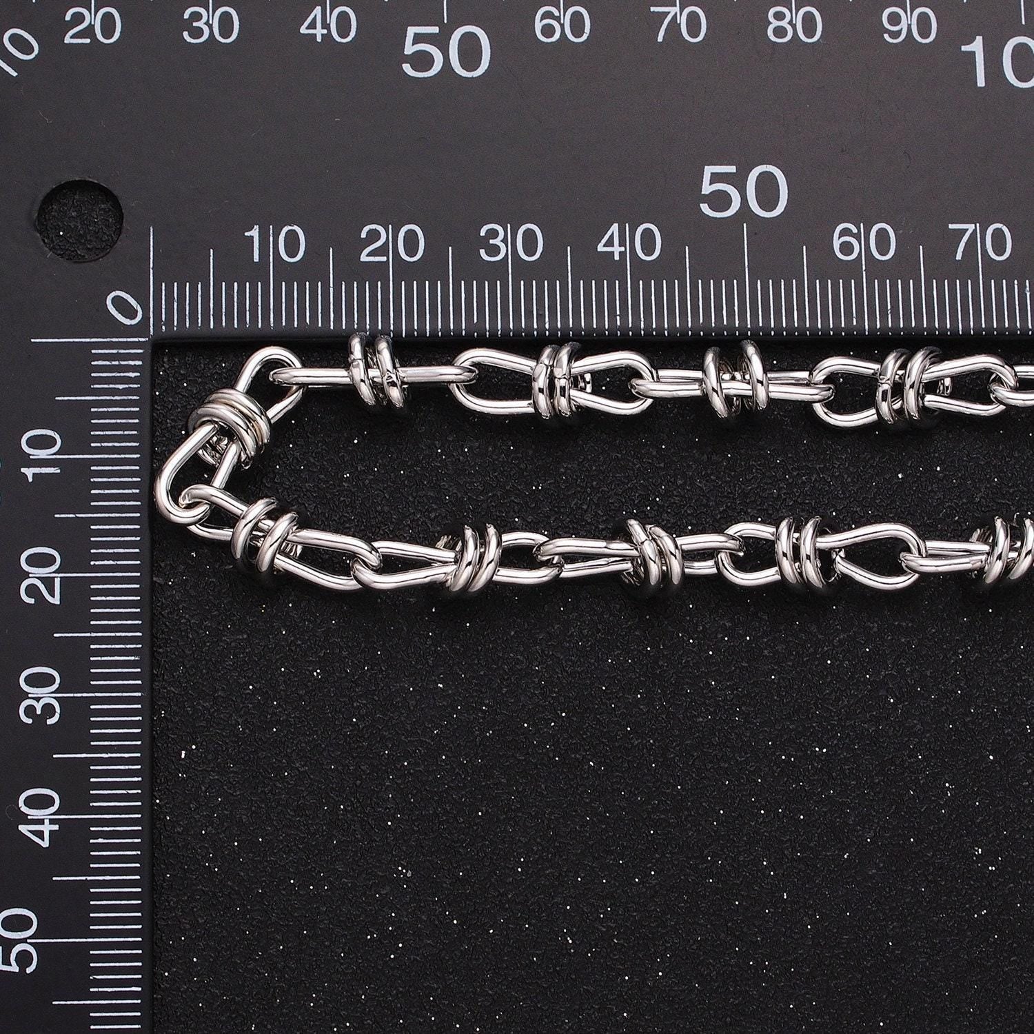 Unique knot cable chain link bold 24k gold filled 6.8mm unique cable chain link unfinished yard chain in gold & silver | roll-1309 roll-1310