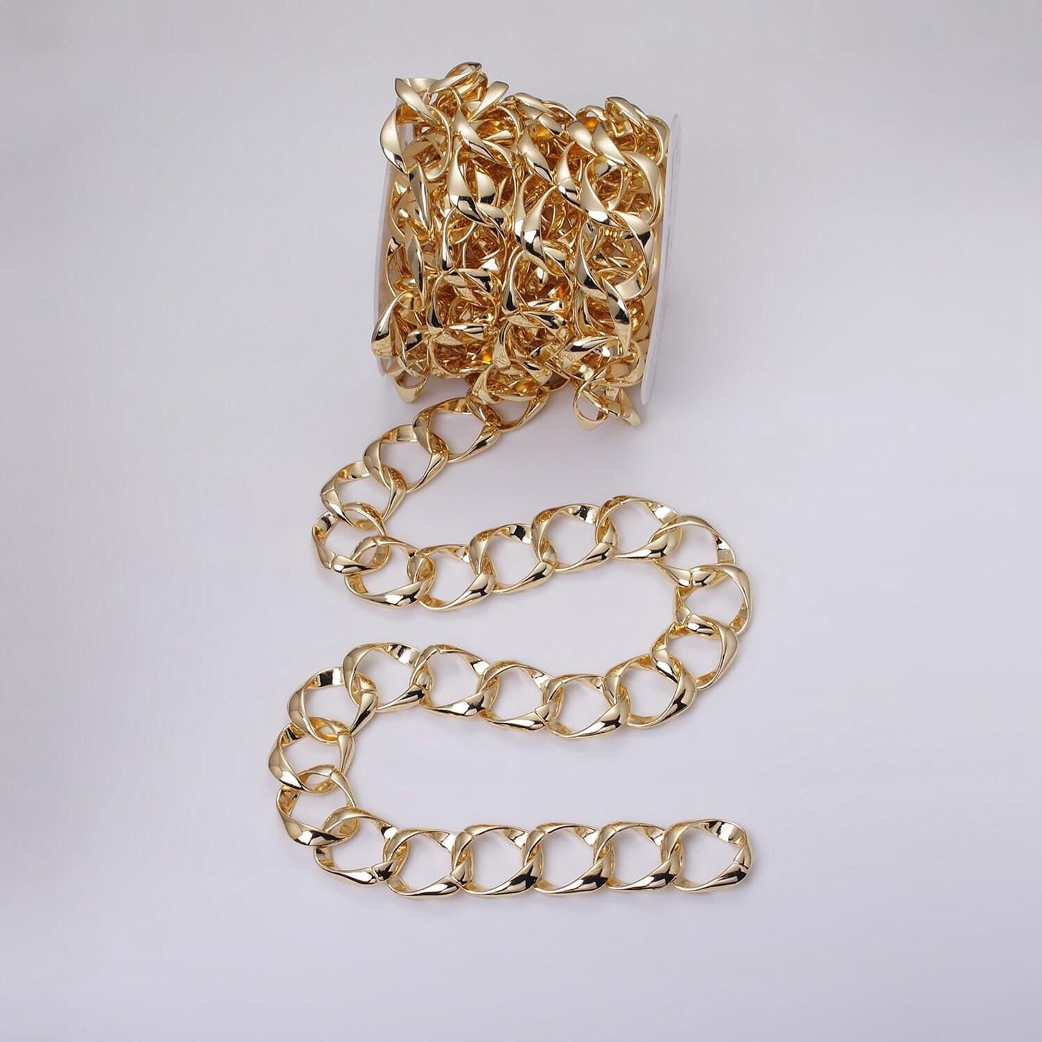 Statement 16k gold filled chain by yard big oval cable chain unfinished chain wholesale chunky chain large link chain roll-1301 1302