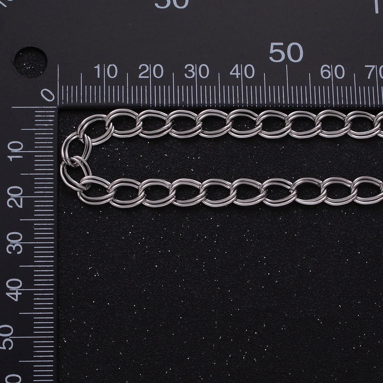24k gold filled double cable chain 6.1 mm oval cable link unfinished chain by yard | roll-1297 1298