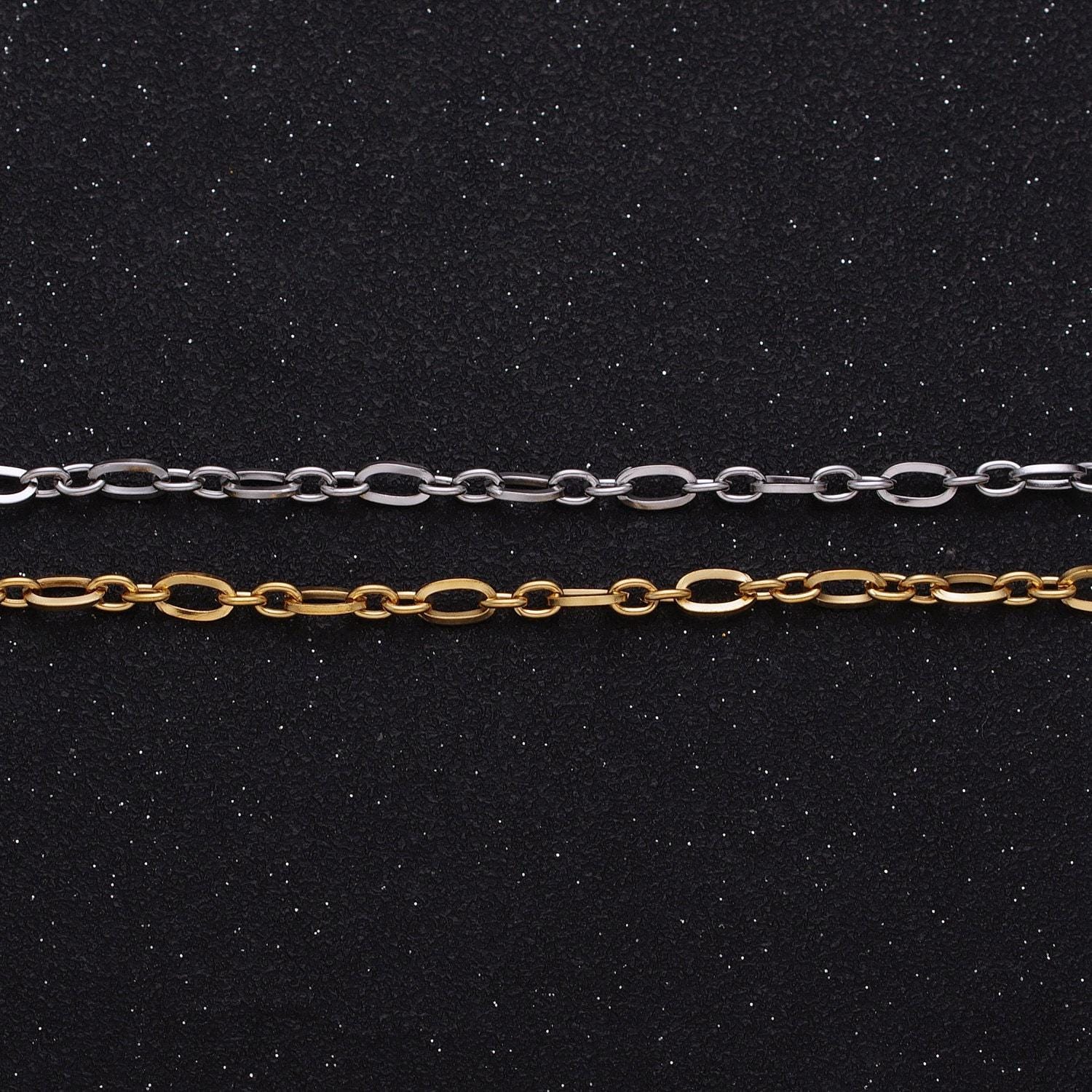 24k gold filled figure eight chain 3.5 mm dainty cable link unfinished chain by yard | roll-1295 1296