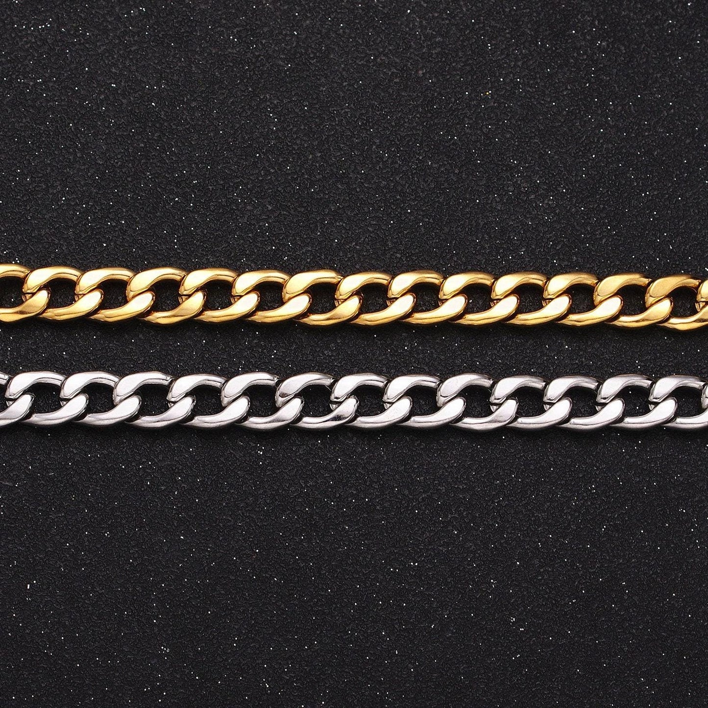 Chunky 24k gold filled 8.3mm miami cuban curb chain cable link unfinished yard chain in gold & silver | roll-1289 roll-1290