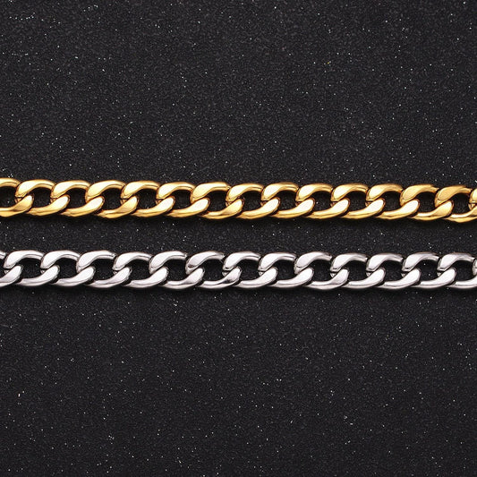 Chunky 24k gold filled 8.3mm miami cuban curb chain cable link unfinished yard chain in gold & silver | roll-1289 roll-1290