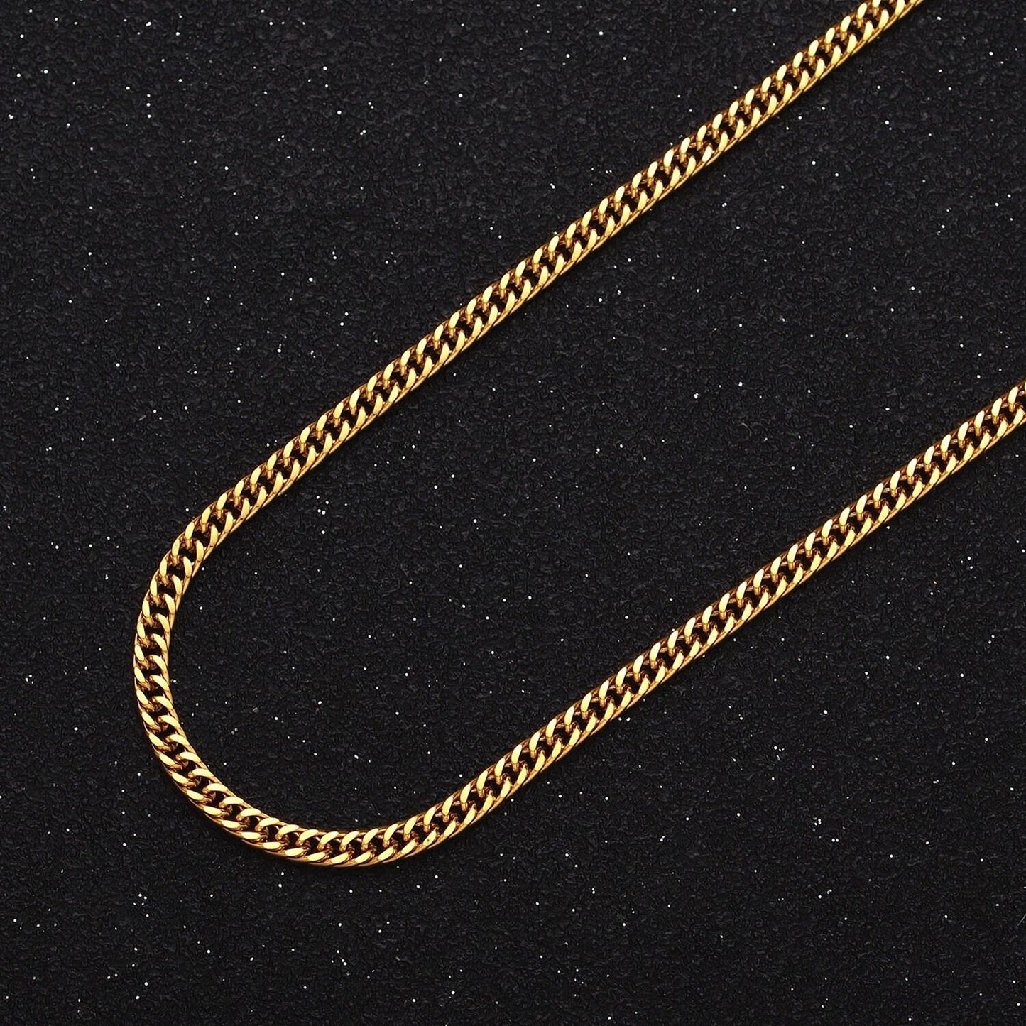 24k gold filled 2.7mm curb chain cable link unfinished yard chain in gold & silver | roll-1279 roll-1280