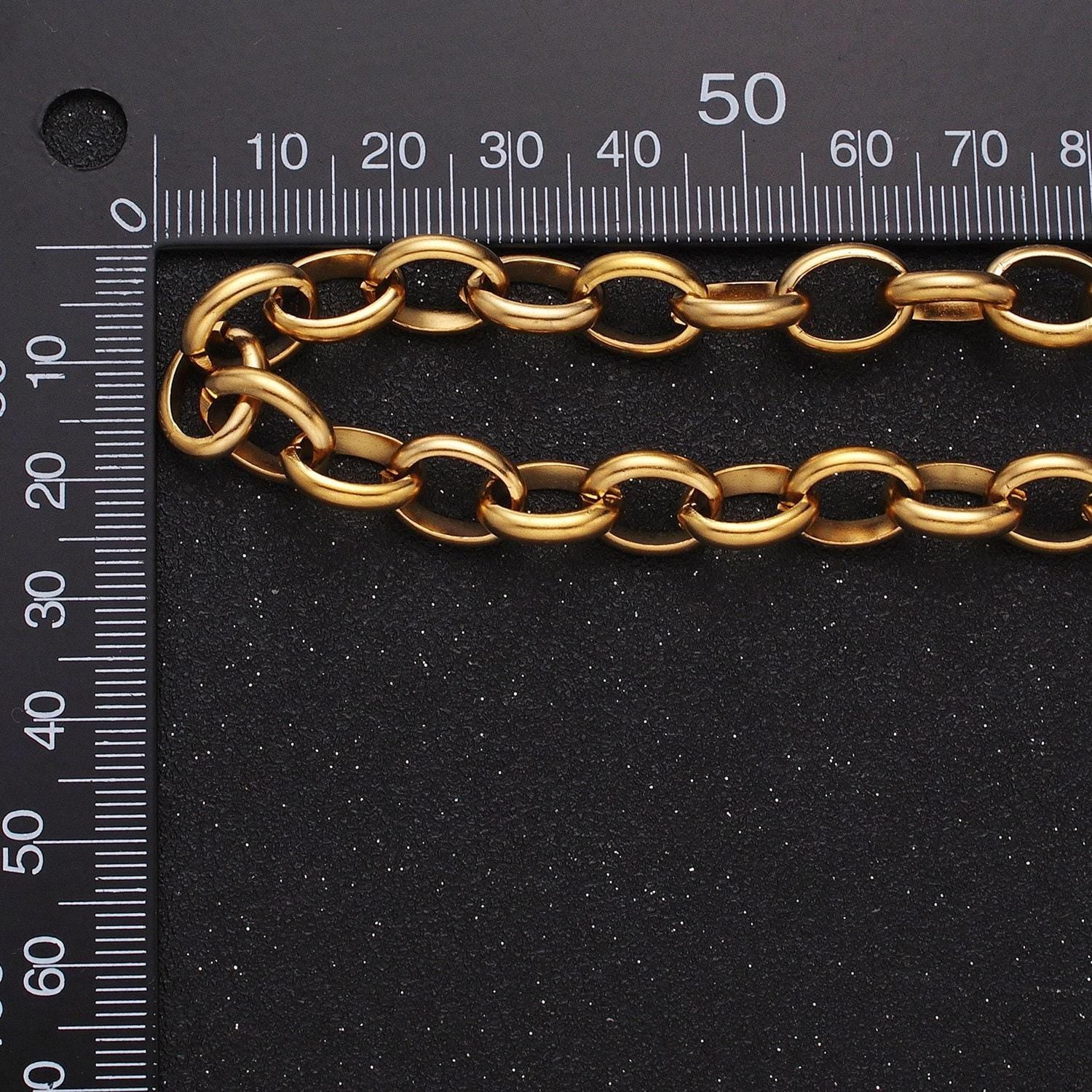 24k gold filled 7.5mm oval cable clip cable link unfinished yard chain in gold & silver | roll-1277 roll-1278