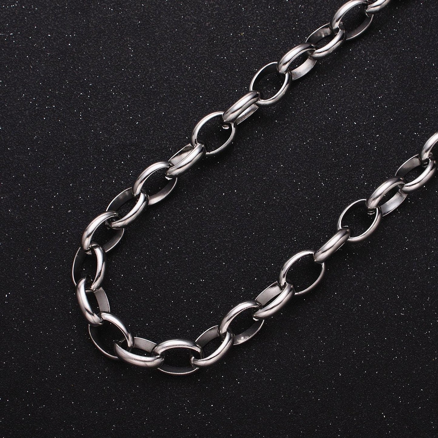 Stainless steel chunky cable chain 11mm rolo wide cable link unfinished yard chain in gold & silver | roll-1271 roll-1272