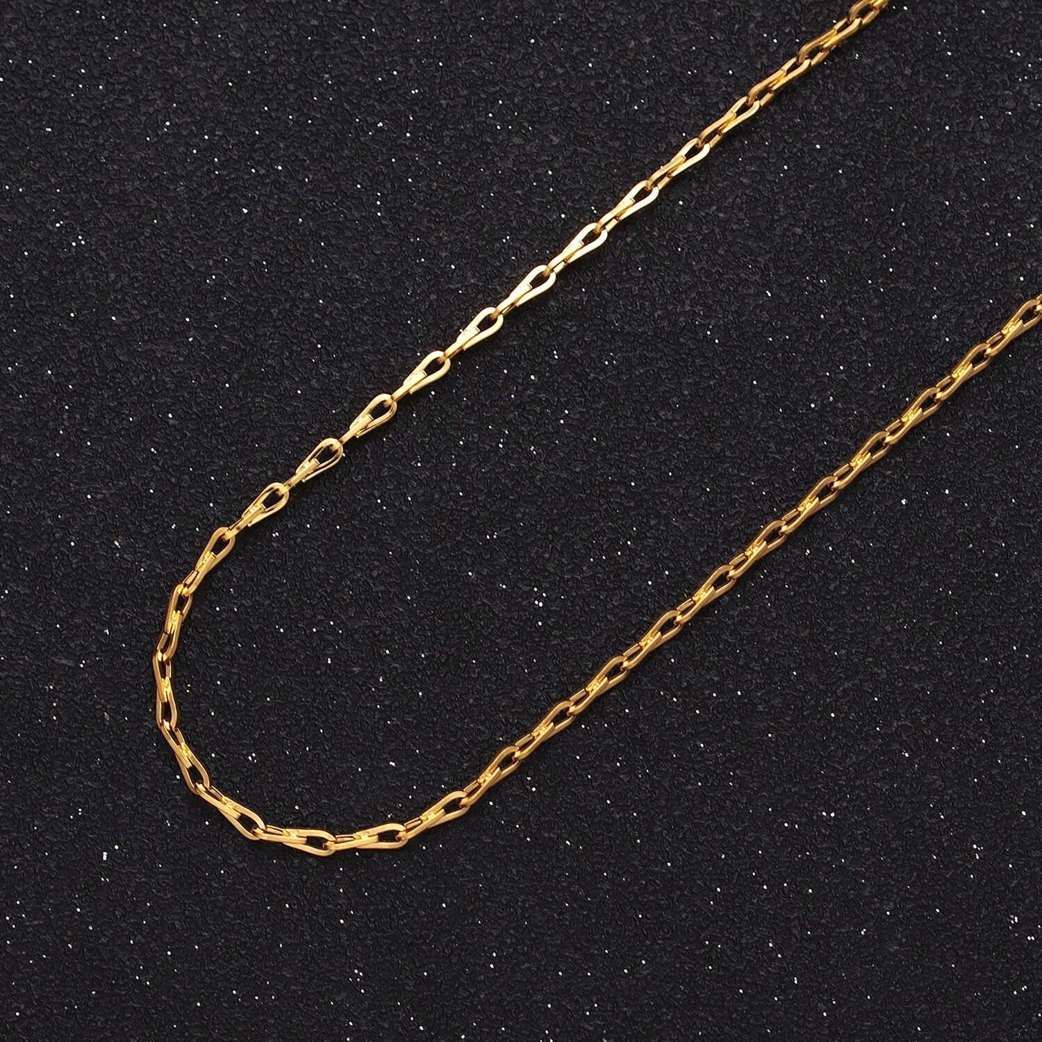Dainty gold horse shoe chain 1.7mm unfinished chain by yard unique horseshoe link chain | roll-1267 1268