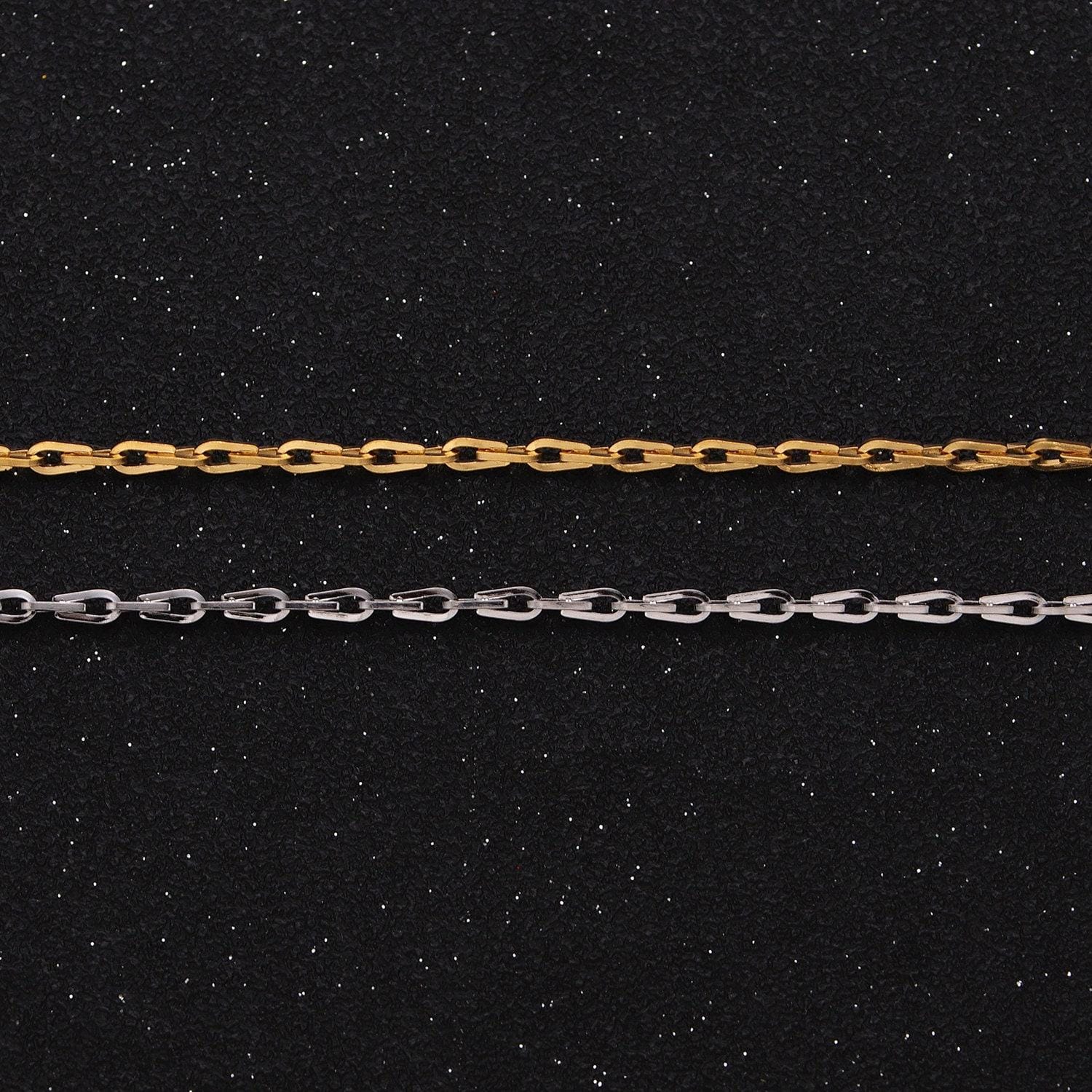 Dainty gold horse shoe chain 2.1mm unfinished chain by yard unique horseshoe link chain | roll-1265 1266