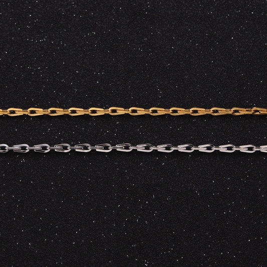 Dainty gold horse shoe chain 2.1mm unfinished chain by yard unique horseshoe link chain | roll-1265 1266