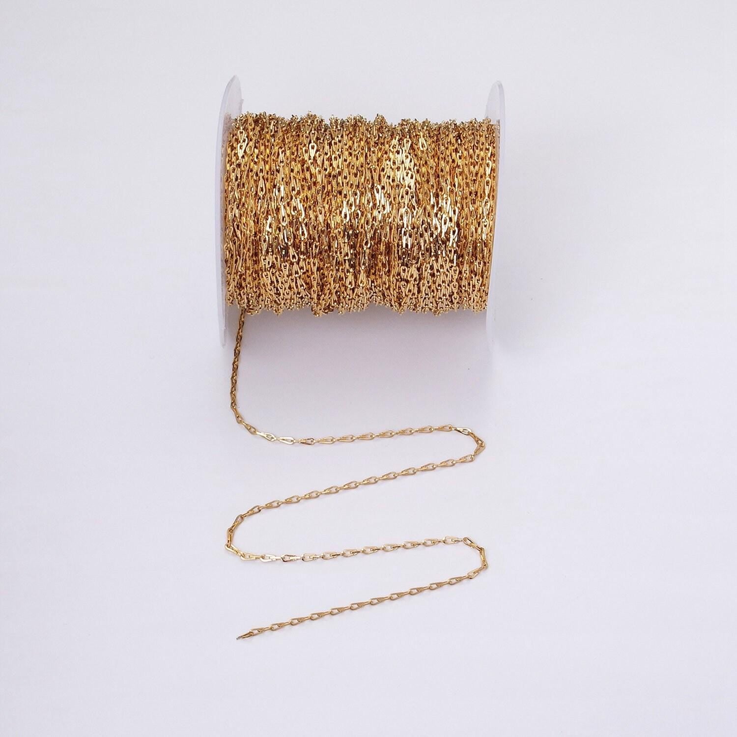Dainty gold horse shoe chain 1.7mm unfinished chain by yard unique horseshoe link chain | roll-1267 1268