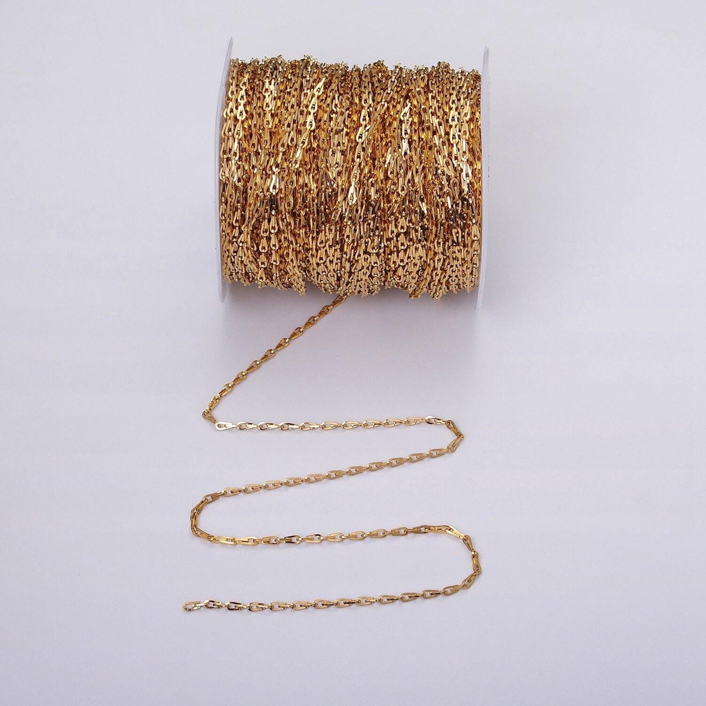Dainty gold horse shoe chain 2.1mm unfinished chain by yard unique horseshoe link chain | roll-1265 1266