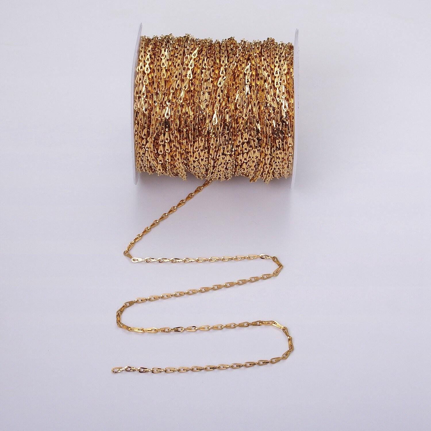 Dainty gold horse shoe chain 2.1mm unfinished chain by yard unique horseshoe link chain | roll-1265 1266