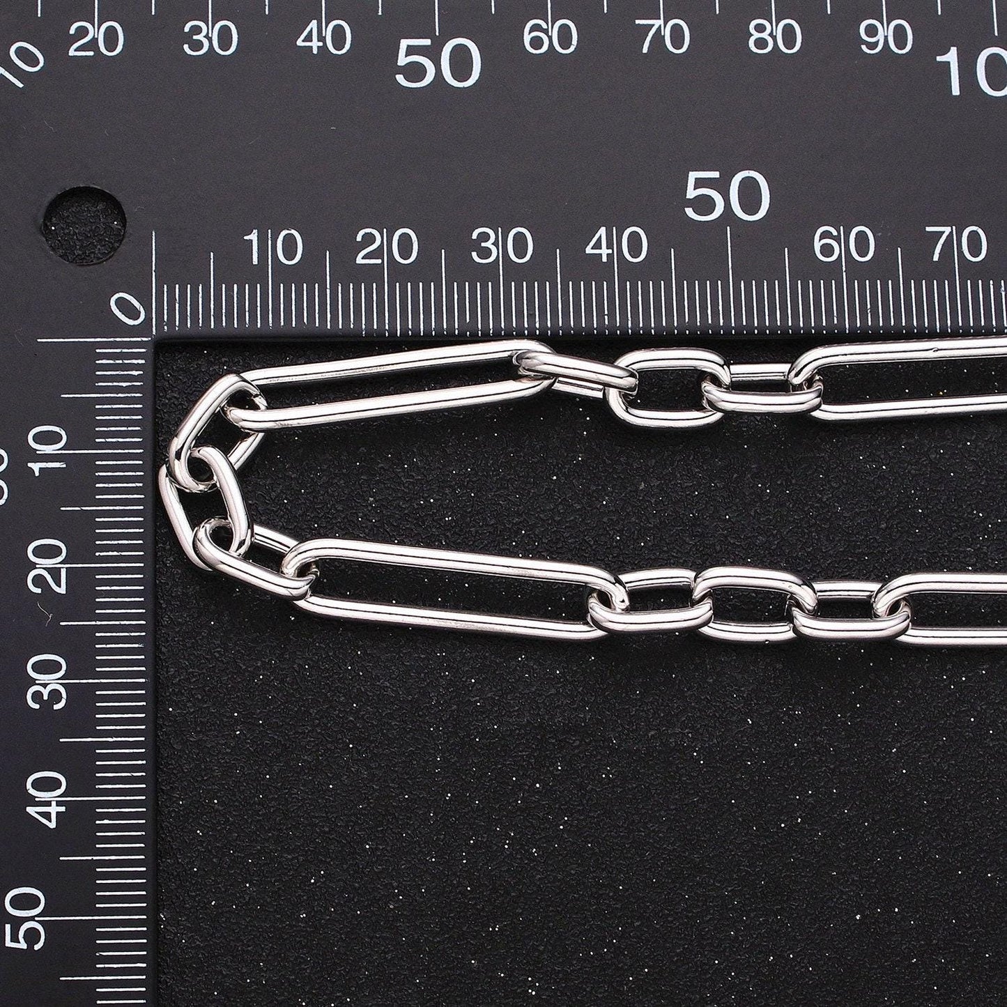 18k gold filled stadium chain by yard paper clip link wholesale bulk by yard for jewelry making | roll-1259 1260