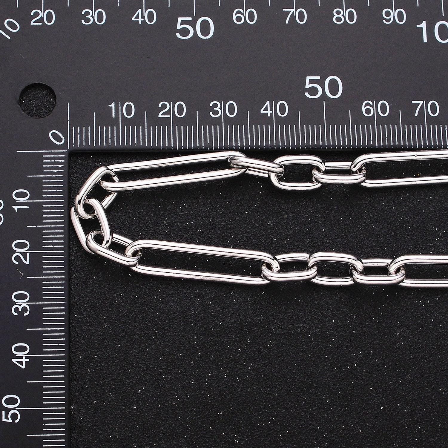 18k gold filled stadium chain by yard paper clip link wholesale bulk by yard for jewelry making | roll-1259 1260