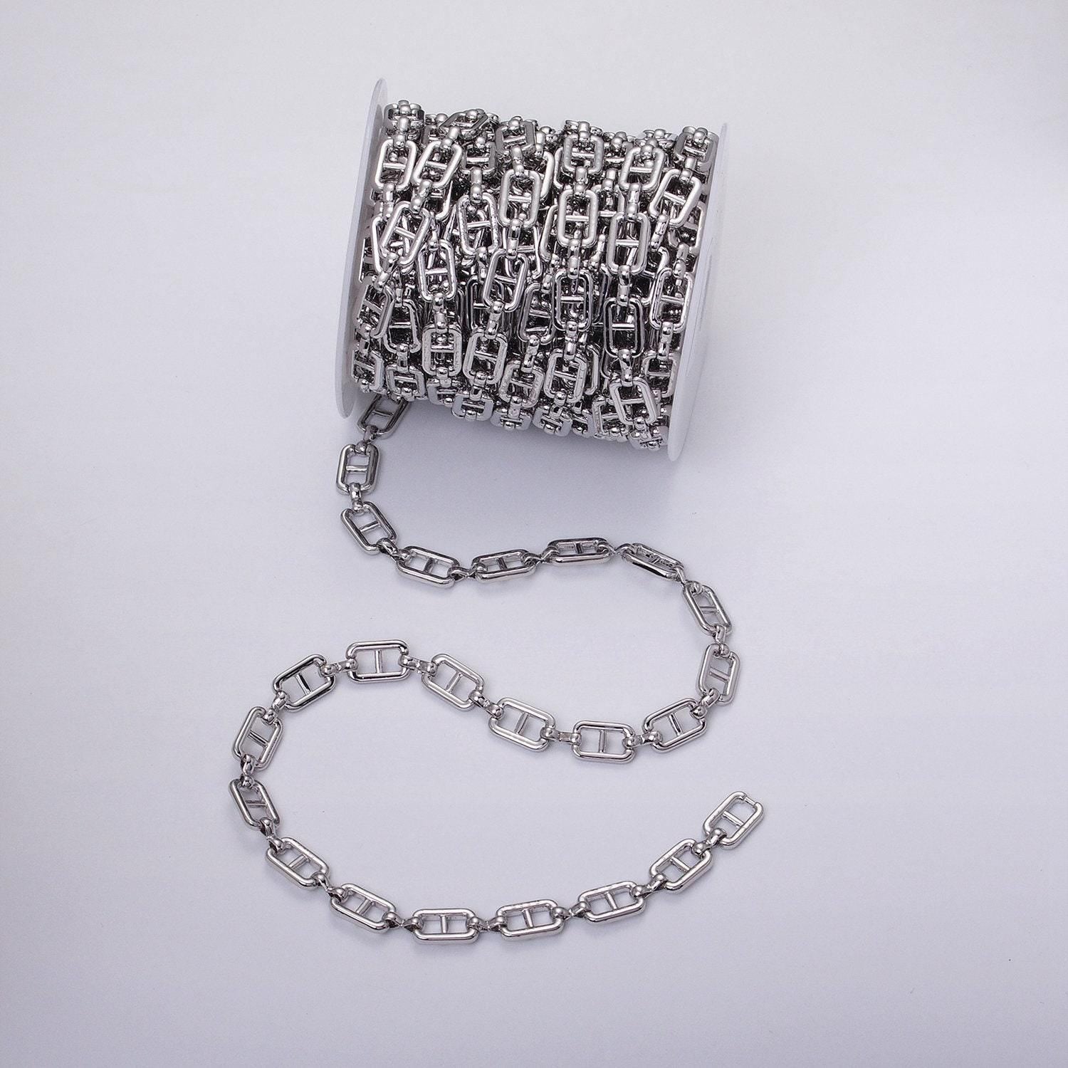 Large 16k gold filled pill chain link oval cable unfinished chain 9.6mm chain for jewelry making | roll-1221