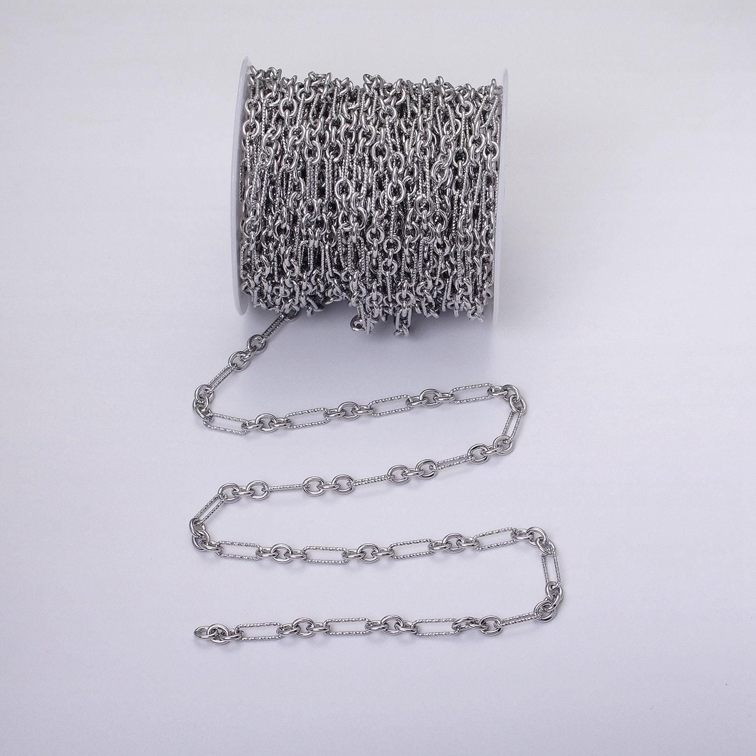 Chunky gold figaro chain by yard, link cable link elongate chain by yard, wholesale bulk roll chain jewelry making 6.2mm width, roll-1217